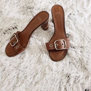 Coach Natalie Brown buckle sandal heels